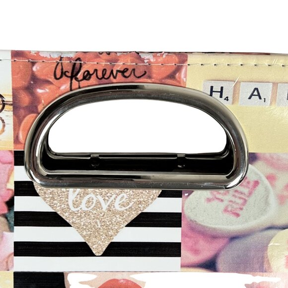 Ashley Stewart Love Collage Clutch & Shoulder Bag Chain Strap NWT - Picture 9 of 14